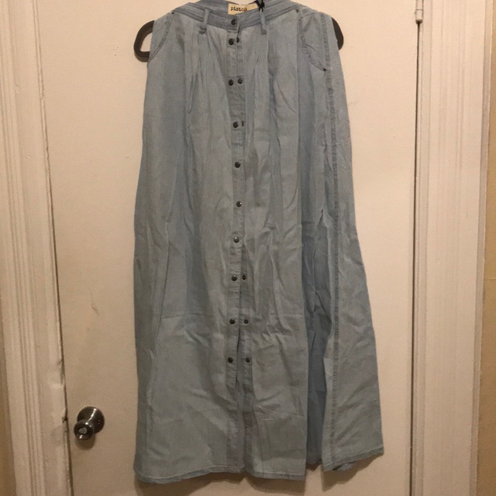 Pistola chambray denim maxi skirt